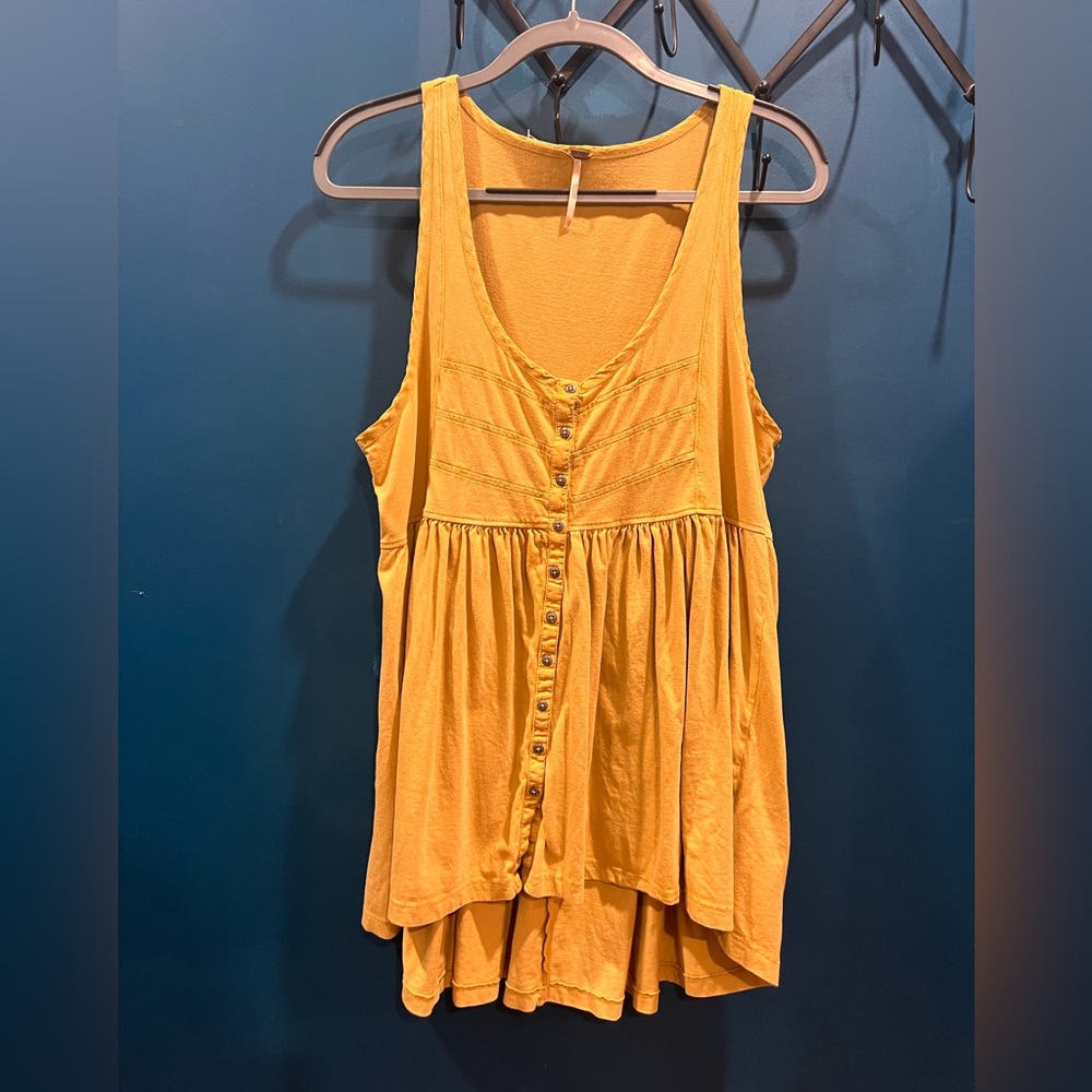 Free People Mustard Yellow Babydoll tunic Dress